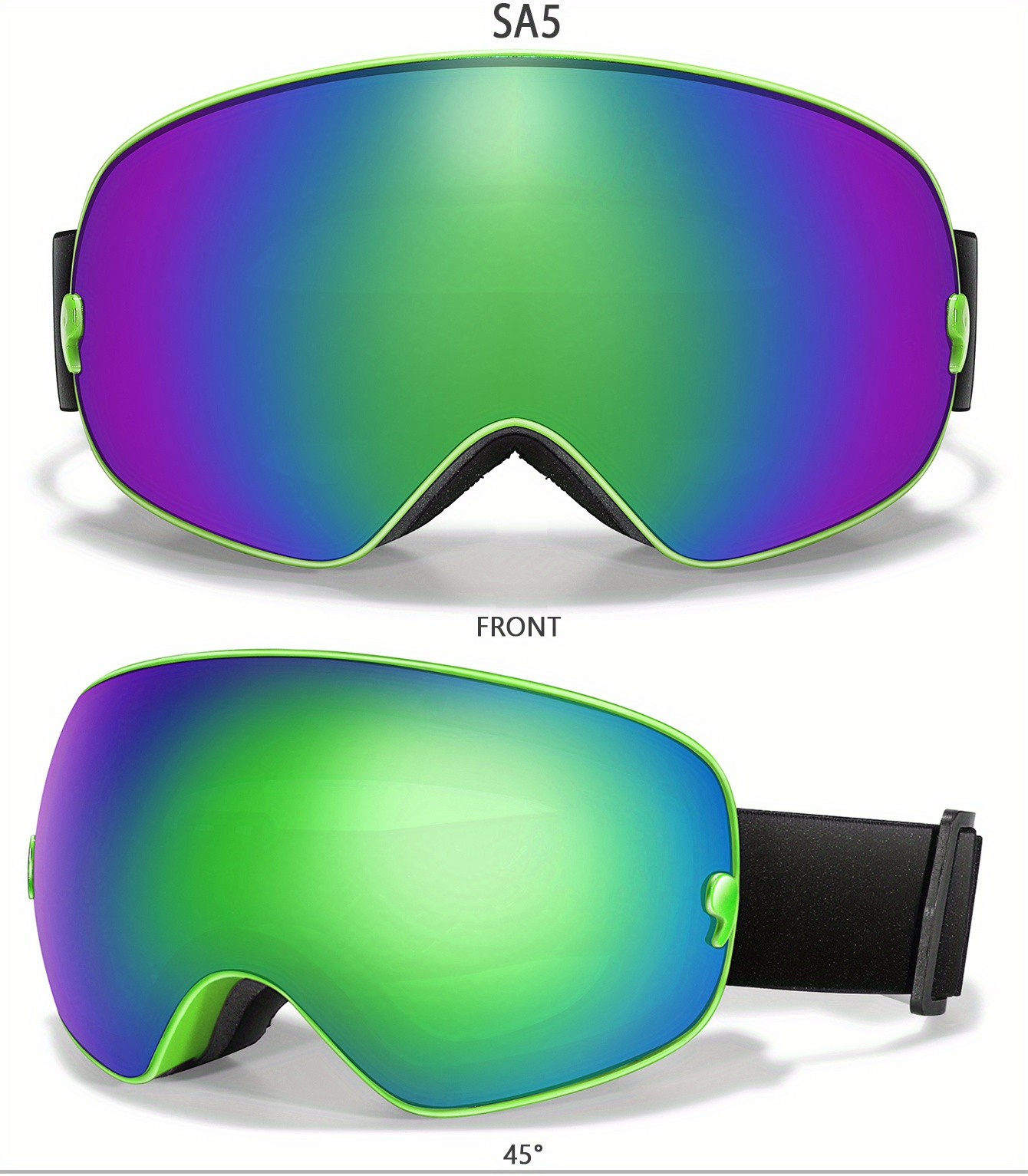 Winter Sports Outdoor Snowboarding Skiing Snow Skiing Goggles TPU Frame Men'S Women'S Teenagers Available, Free Night Vision Lens/Myopia Frame/Goggle One Each