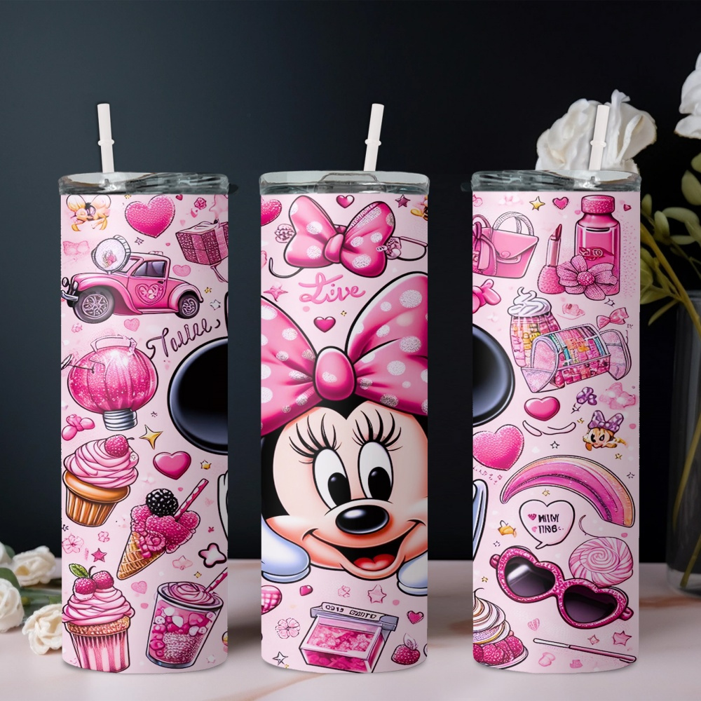 

Mouse 20oz Insulated Stainless Steel Water Bottle With Straw - Cute Cartoon Design, Car & Home Use, Hand Wash Only, Bpa-free, Cute Water Bottle