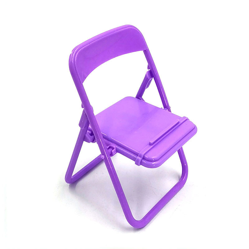 TEMU Creative Folding Chair Phone Stand – Portable Desktop Lazy Holder, Macaron Stool Design