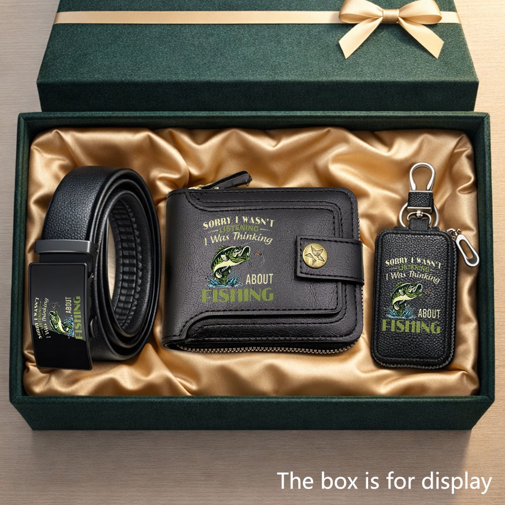TEMU 3pcs Humorous Statement Print Wallet Set For Fishing Enthusiasts, Daily Accessory Set, Classic Vintage Wallet With Multiple Card Slots And Large