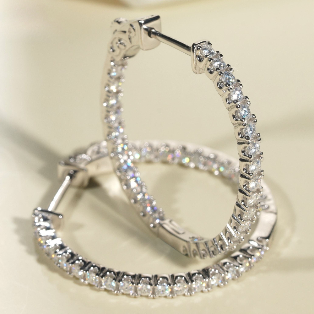 TEMU 2.9 Carat Moissanite Earrings, Hip Hop Style Earrings, Suitable For Music Festivals Or Vacations, Perfect Halloween Christmas Gift