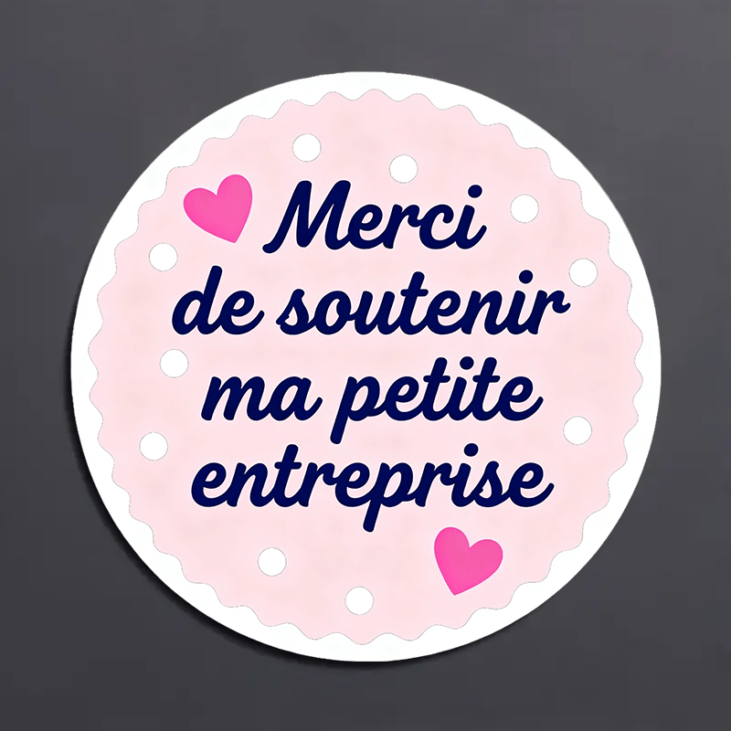 TEMU 160/480pcs Stickers Français avec " de Notre Petite Entreprise" Design Rond - Étiquettes de Remerciement pour Boîtes Cadeaux, Cartes Cadeaux,