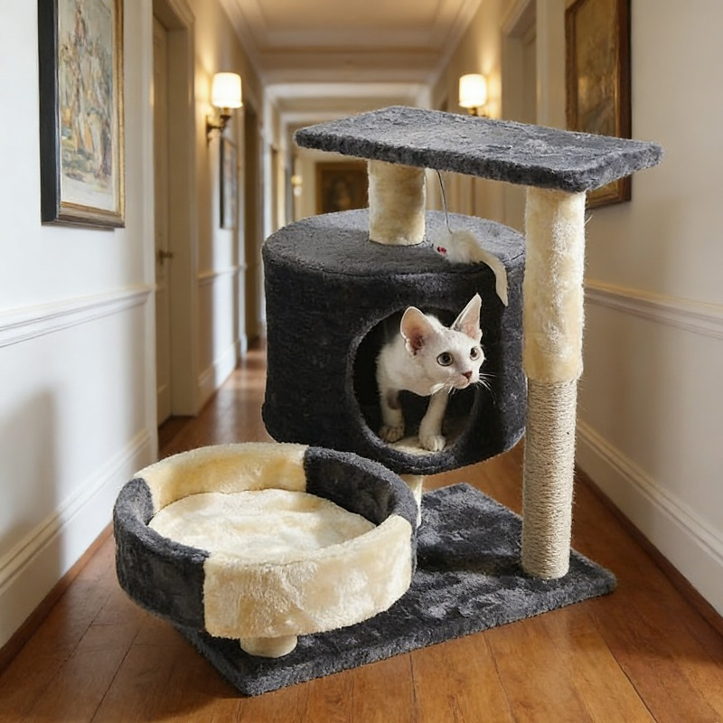   style   climbing frame solid wood frame is strong and durable     points of   climbing frame material easy to   and   cat scratching post cat jumping platform combination   apartment pet activity cor