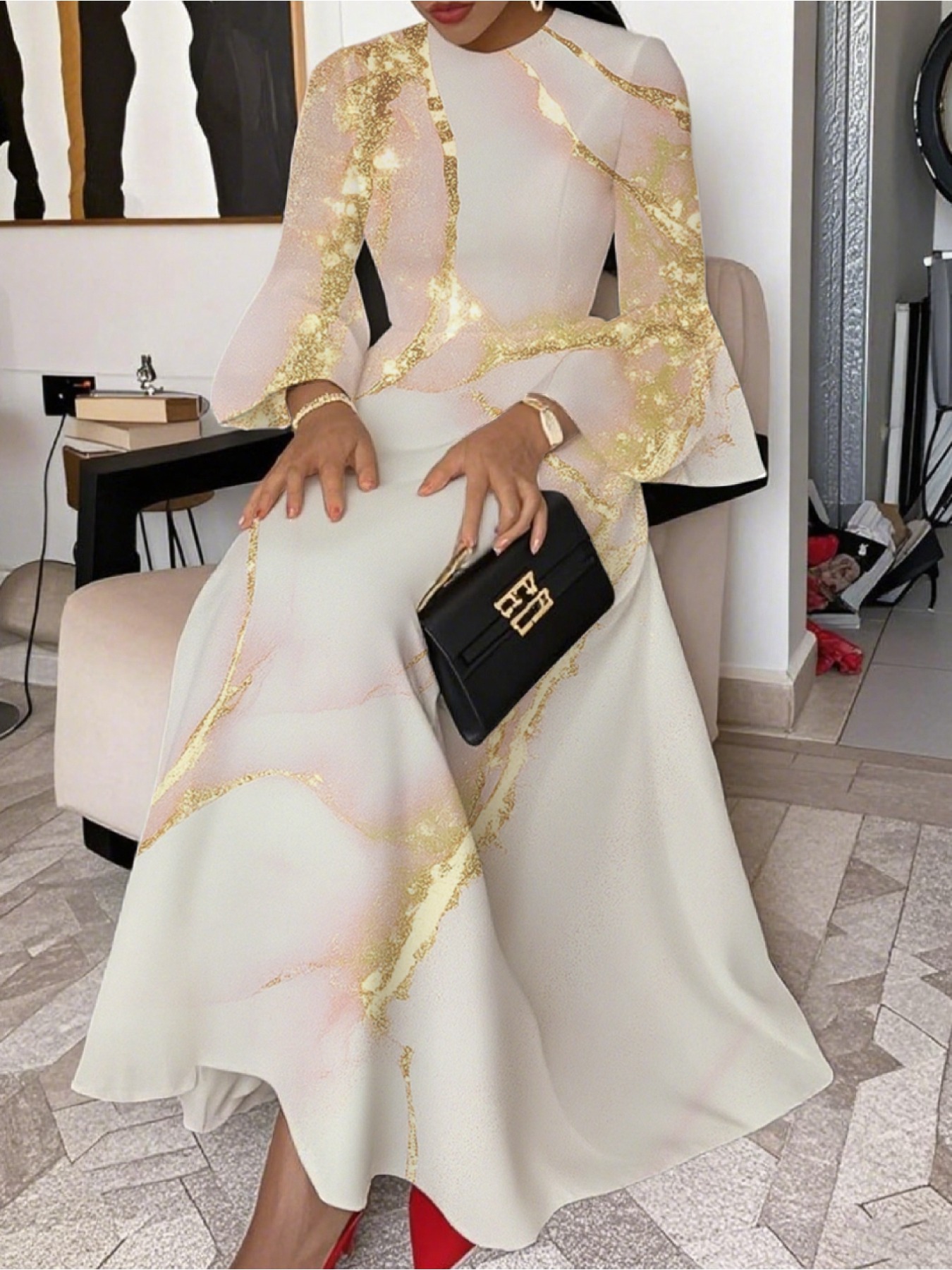 gold plus size dresses weddings Primavera Couture 14004 Size 22 Gold Long Fitted One Shoulder Sequin Plus Size Prom Dress Formal Gown main image 1