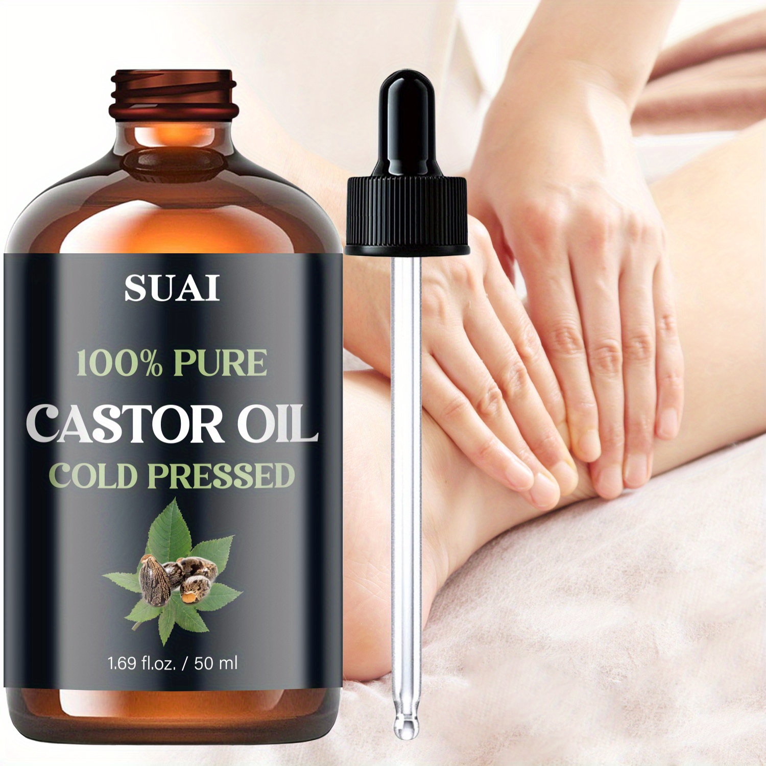  castor oil cold pressed   and   skin   plant   enhances skins smoothness contains essential oils elegant packaging hypoallergenic formula