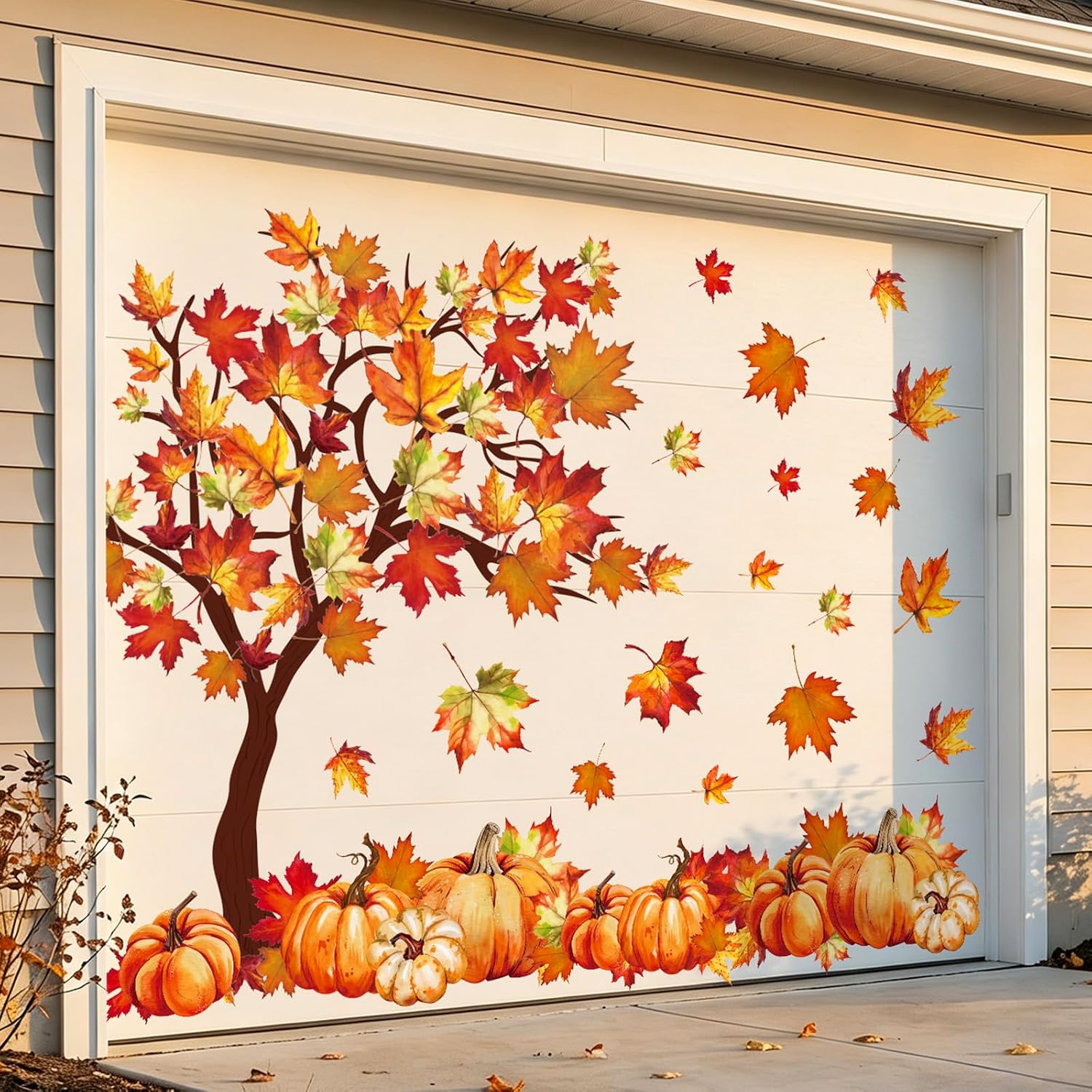 TEMU 26pcs Set Garage Door Decorative Magnetic Stickers, Garage Door Decals, Autumn Maple Leaf Pumpkin Magnetic Refrigerator Stickers, Suitable For