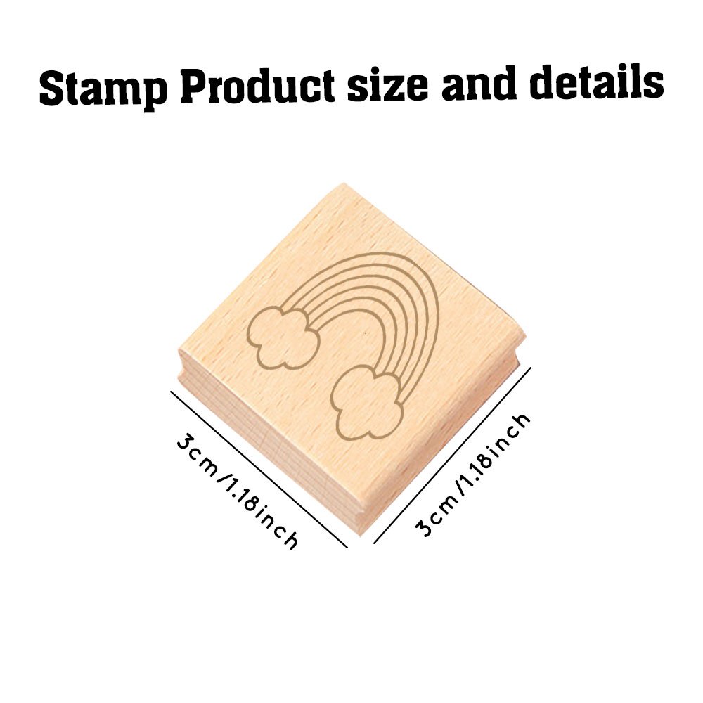 Wood Stamp for Journaling & DIY Crafts, Square Design