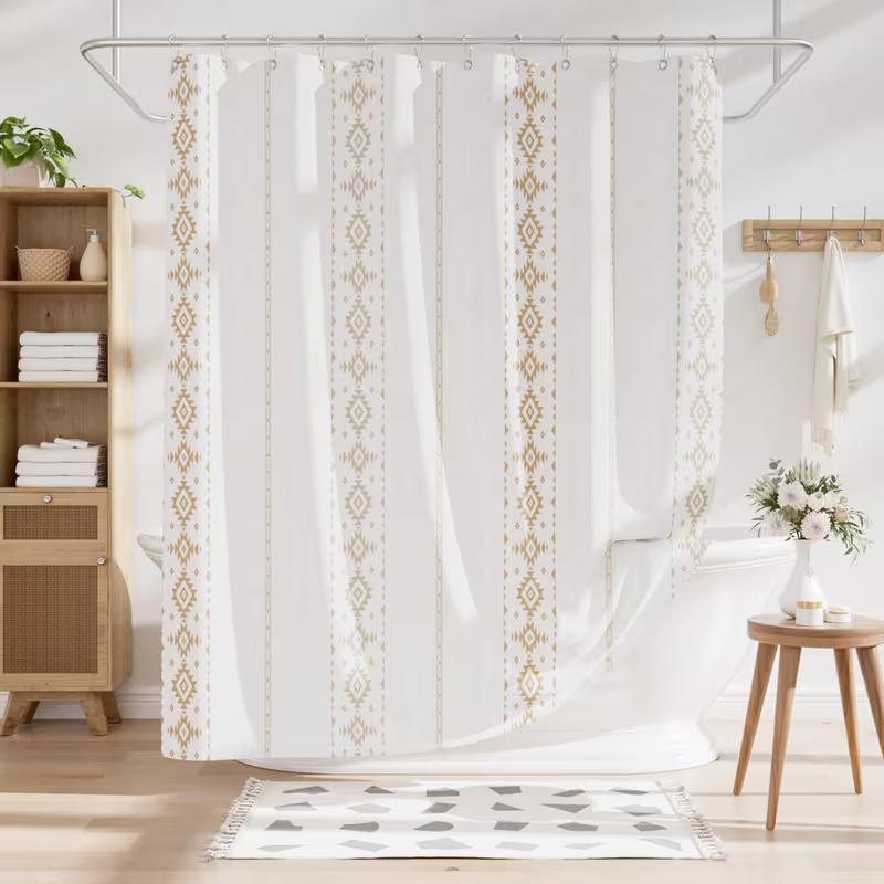 1pc lightweight shower curtain liner plastic hooks leaf - Canada