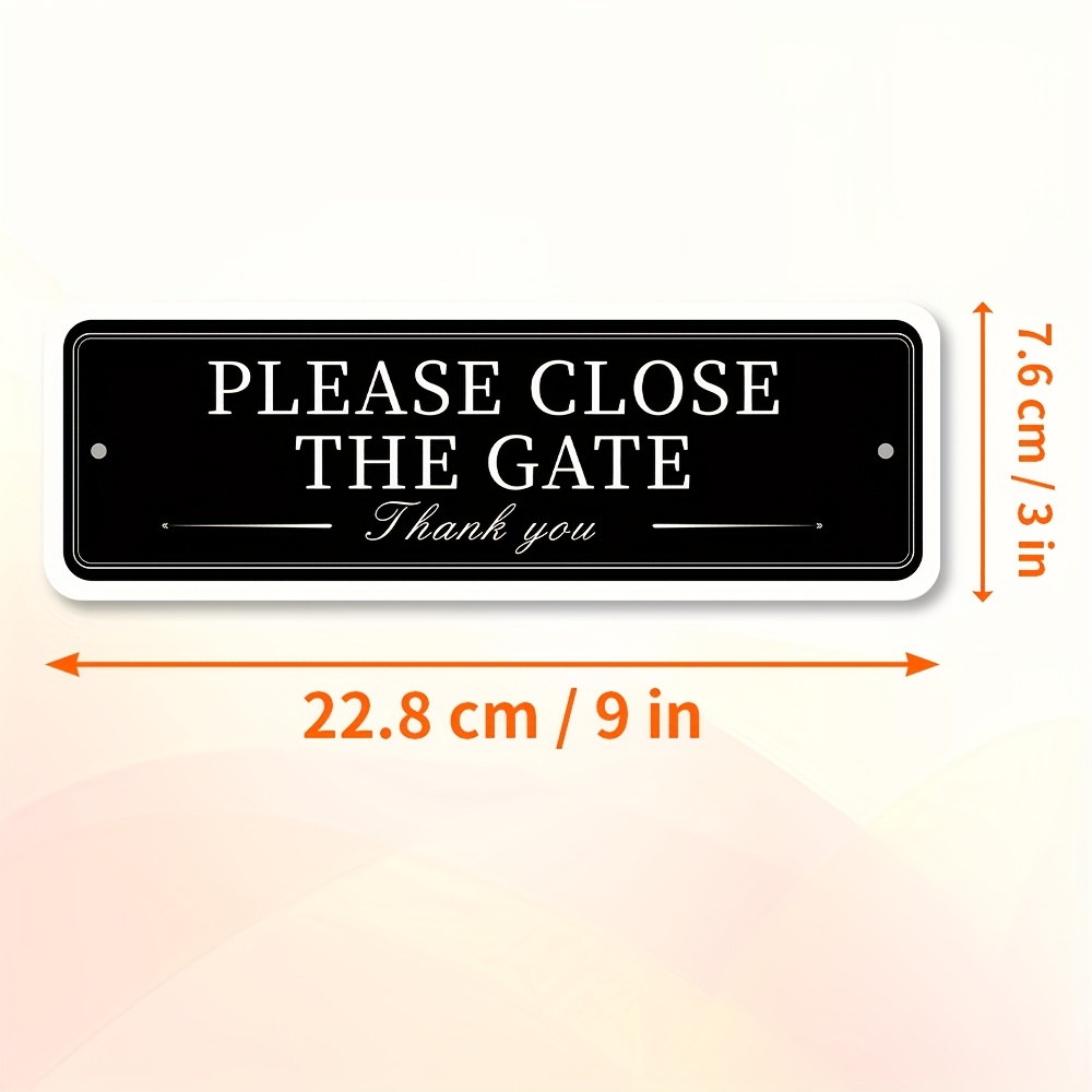 TEMU 2d Flat, Warning Dog Sign- Please Close - - Warning: People- Size: 22.86cm X 7.62cm- High-quality Acrylic Material With Adhesive And Pre-drilled