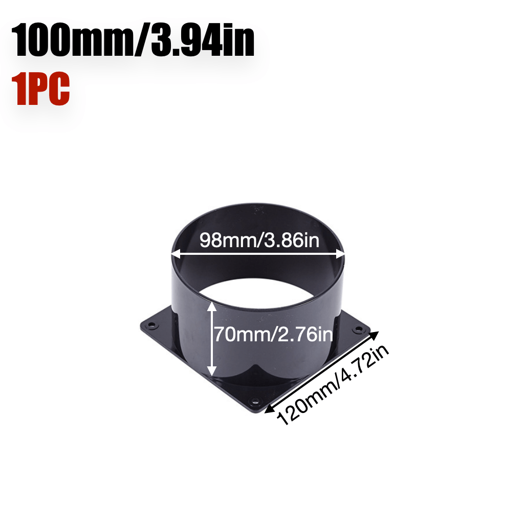 Image of 75/100/120/150mm Black Abs Duct Connector Flange - Plastic Straight Pipe Flange For Heating Cooling, Durable Connection Of Inlet Outlet Ventilation System, Efficient Hvac System, Ducting Wall Plate