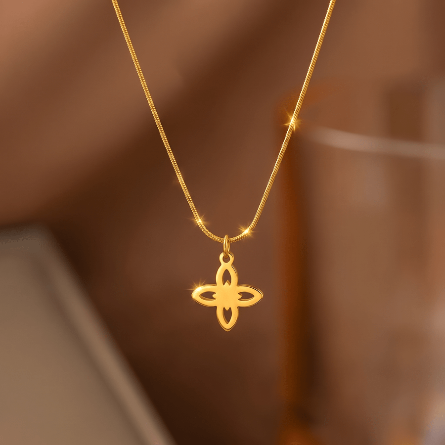 Women's High-Quality Stainless Steel Golden Round Snake Chain Necklace