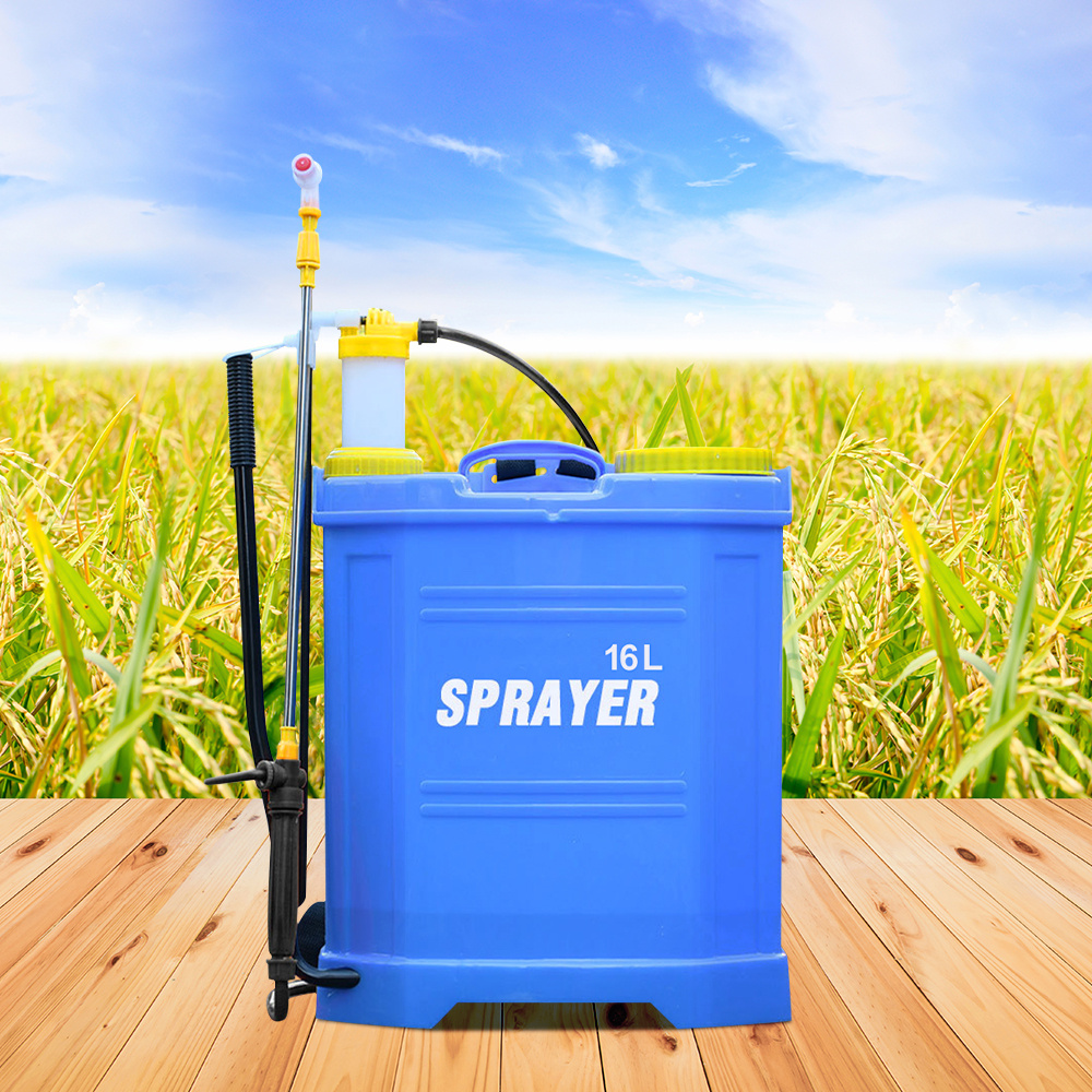 16L Single Tube Pesticide Sprayer - Blue Backpack Sprayer with Adjustable Nozzle, Ergonomic Handle & Portable Design for Farm Irrigation, Garden Watering, Lawn Care - Durable Plastic Construction, No Electricity Needed, Garden Sprayer, Userfriendly Design, Sturdy Construction