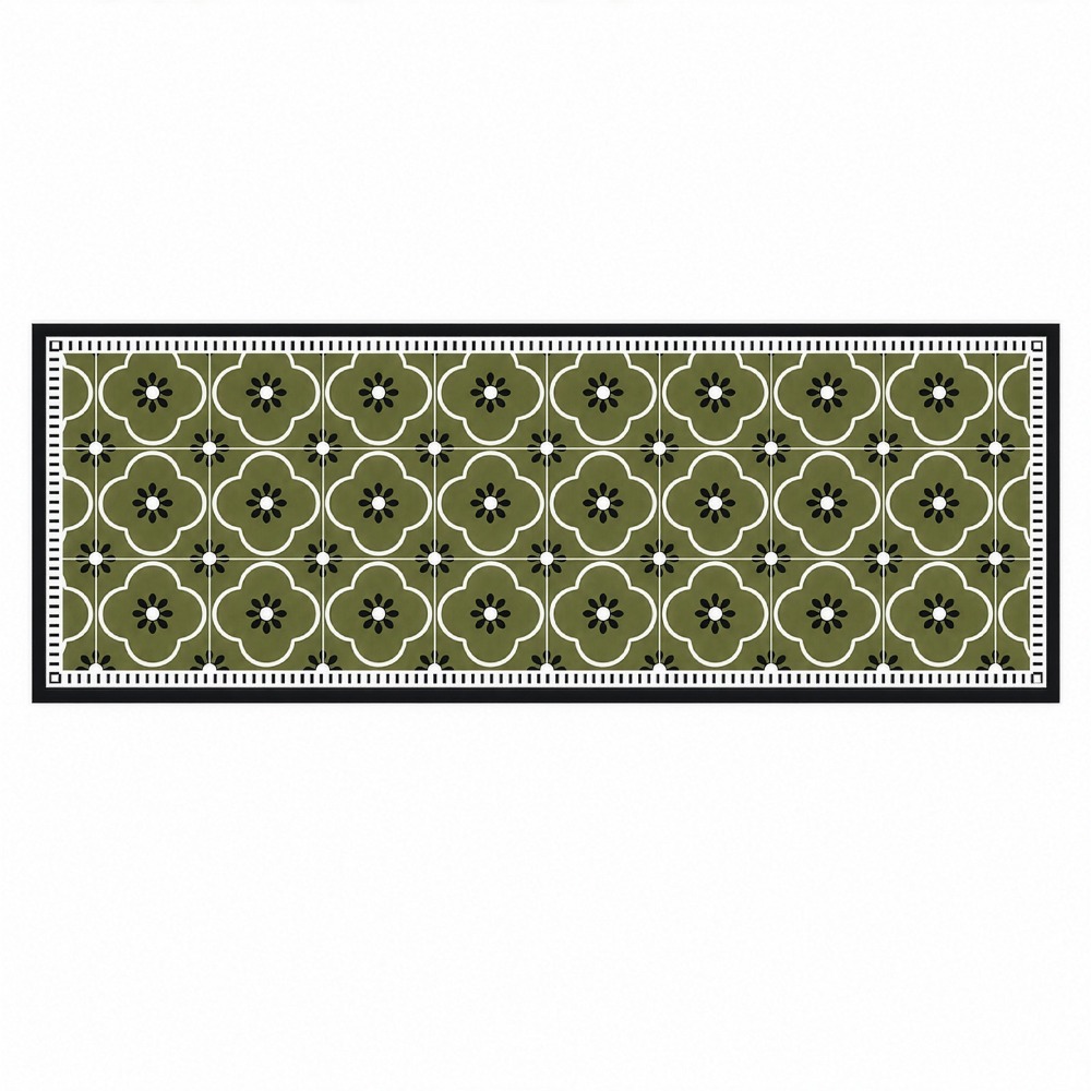 Image of Floor Mat Runner 45x120cm, Green Kitchen Mat With Wipeable Surface, For Kitchen, Sink, Hallway, And Laundry Room Home