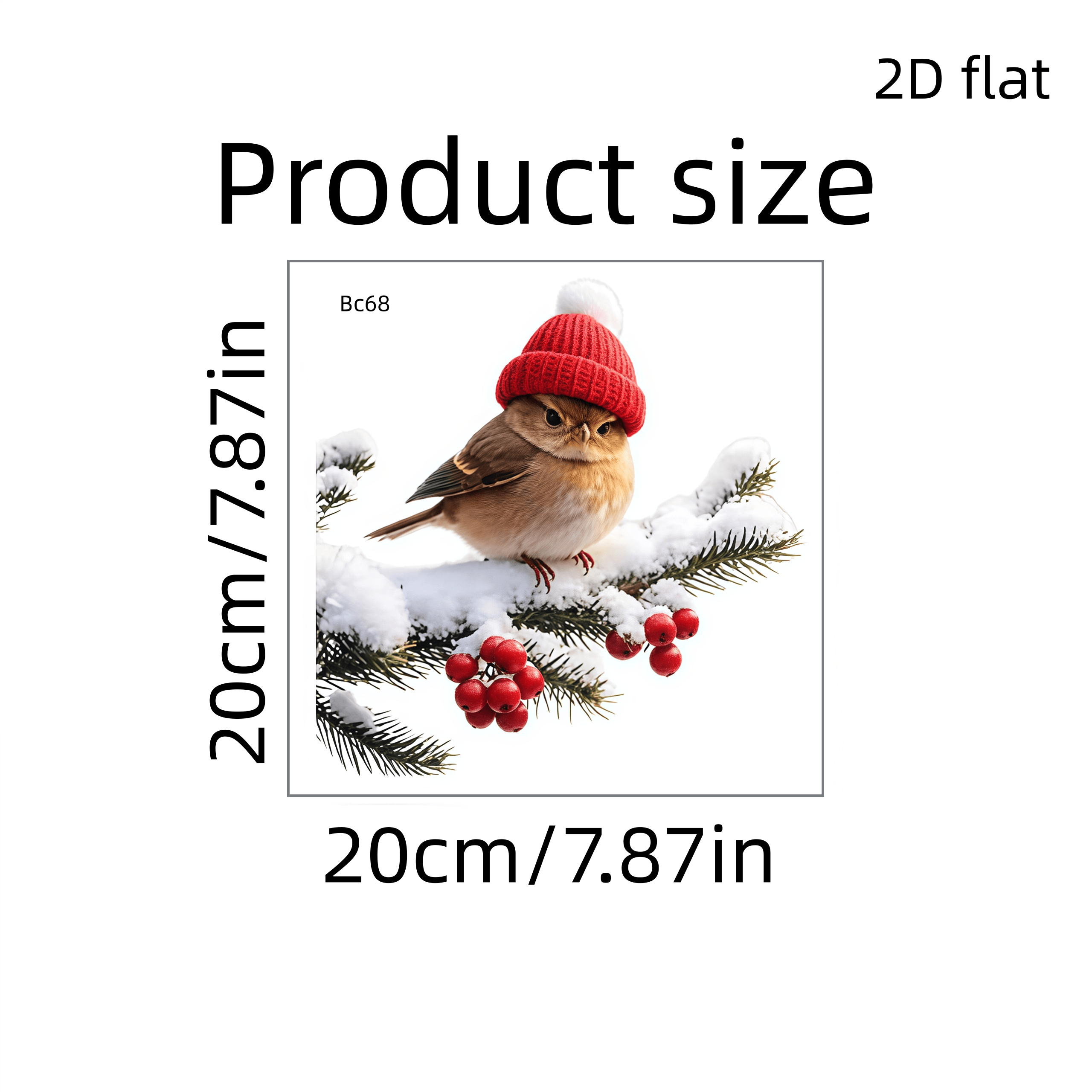 TEMU Pegatinas para ventana: Calcomanías de pájaro de invierno, pájaro adorable con rama de , gorro de punto y , decoración de animales de invierno