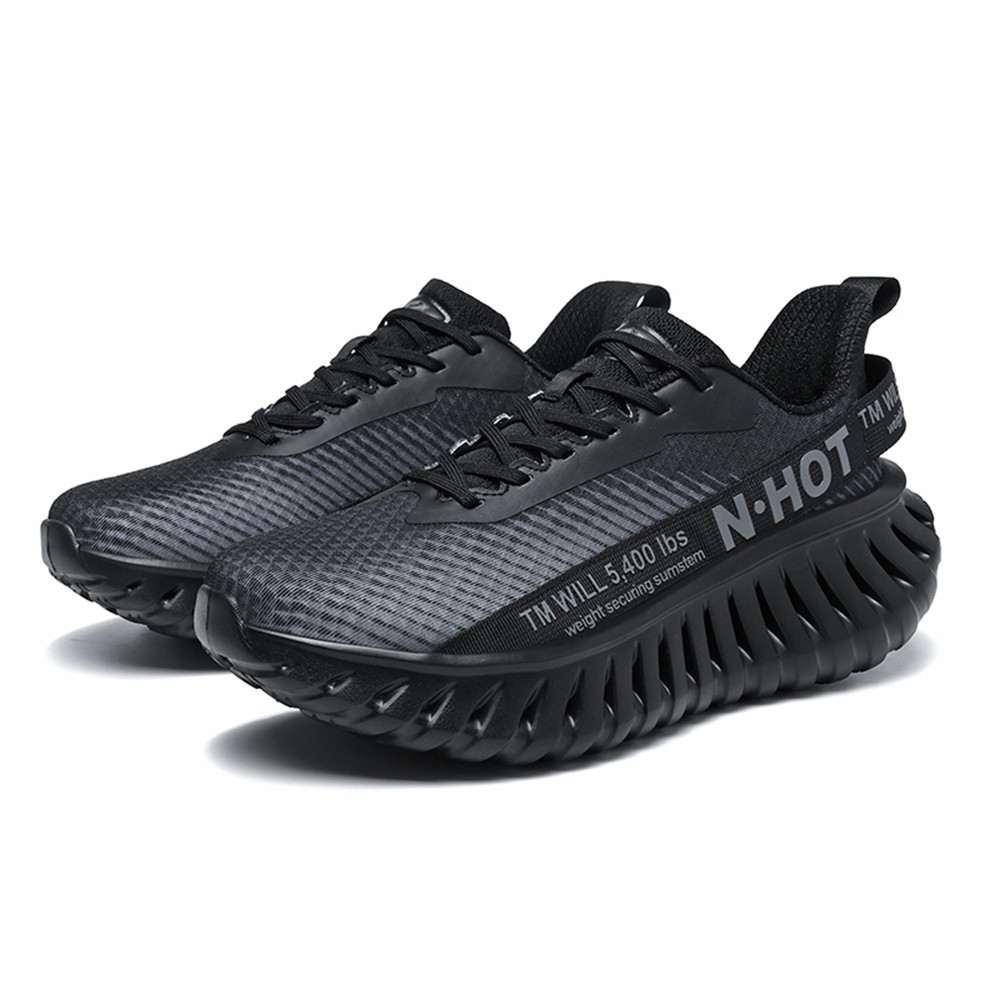 [Sneakers] Men'S Women'S Road Running Shoes, Thick Sole Casual Athletic Shoes for Men, Teenager Outdoor Sports Design, Comfortable Breathable Fabric Upper, Cushioning Shock-Absorbing MD Sole, Non-Slip And Wear-Resistant, Low-Top Lace-Up Closure