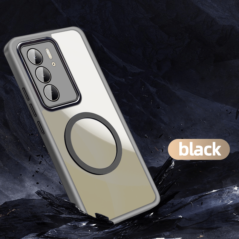 TEMU Custodia per telefono - Custodia antiurto per Realme 14X 5G con magnetica, cover in TPU semitrasparente, protezione per l' della fotocamera e