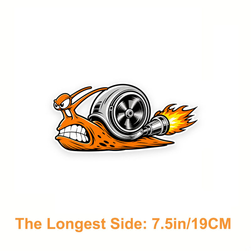 TEMU 1pc 7.5-inch Fun Snail Turbo Vinyl Sticker, Glossy Pvc Decal, Suitable For Water Bottles, Car Windows, Tumblers, Helmets, A Gift For Car