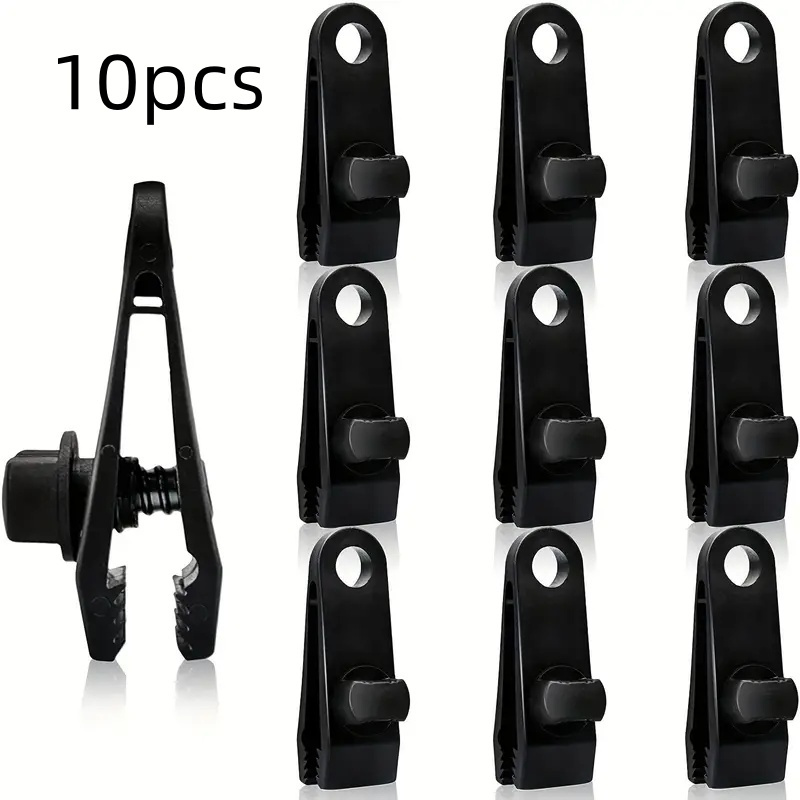 

10pcs Outdoor Tent Clips, Reinforced Clamps For And Tarp, Heavy-duty Abs Tent Pegs For Camping Accessories