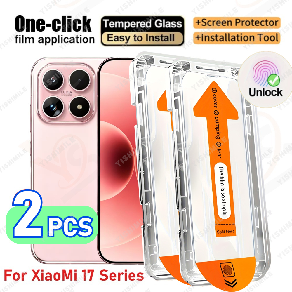 TEMU 2 piezas de protector de pantalla con cobertura HD, instalación con un para XiaoMi 17, 17Pro, . Fácil de instalar, . y de descuentos. Seguridad