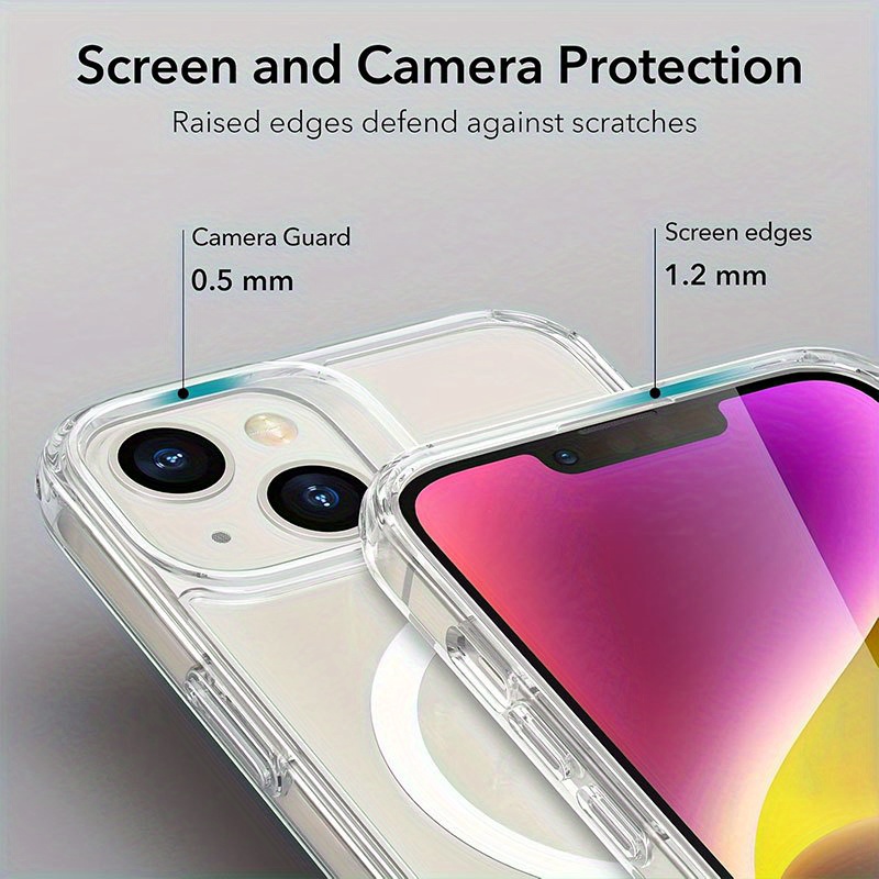 Transparent magnetic phone case, shockproof transparent iPhone case, suitable for iPhone 16promax, 15plus, 14, 13, 12 and 11, four-sided protection for Samsung Galaxy S24 Ultra 23+ 22plus.