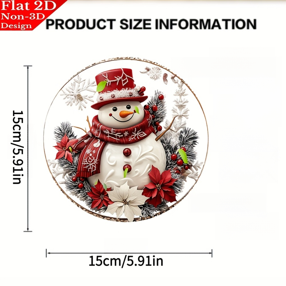 TEMU 2d Flat, 2d Flat Surface, 1 Christmas Snowman Sun , Window Hanging Ornament, , Bedroom, Living Room, Kitchen, Outdoor Patio Wall Art Decor,