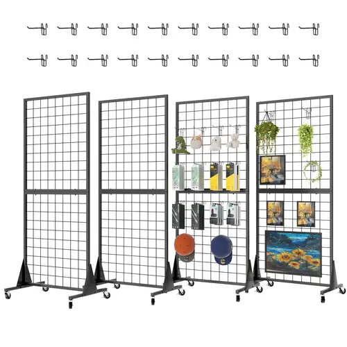 panel with hook display stand 2 x 5 5 ft heavy movable floorstanding detachable girdwall for standing grid display rack for retail and craft fairgrid wall panels