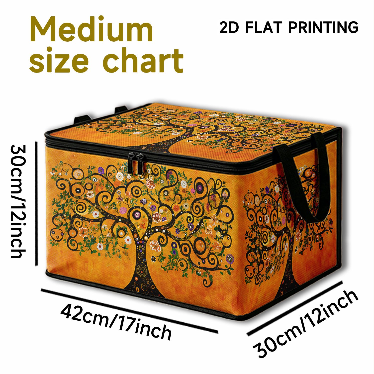 TEMU 1 Storage Box With Lid, Featuring The Tree Of Life Abstract Art Pattern - Ethnic-style Colorful Design. Suitable For Organizing And Storing