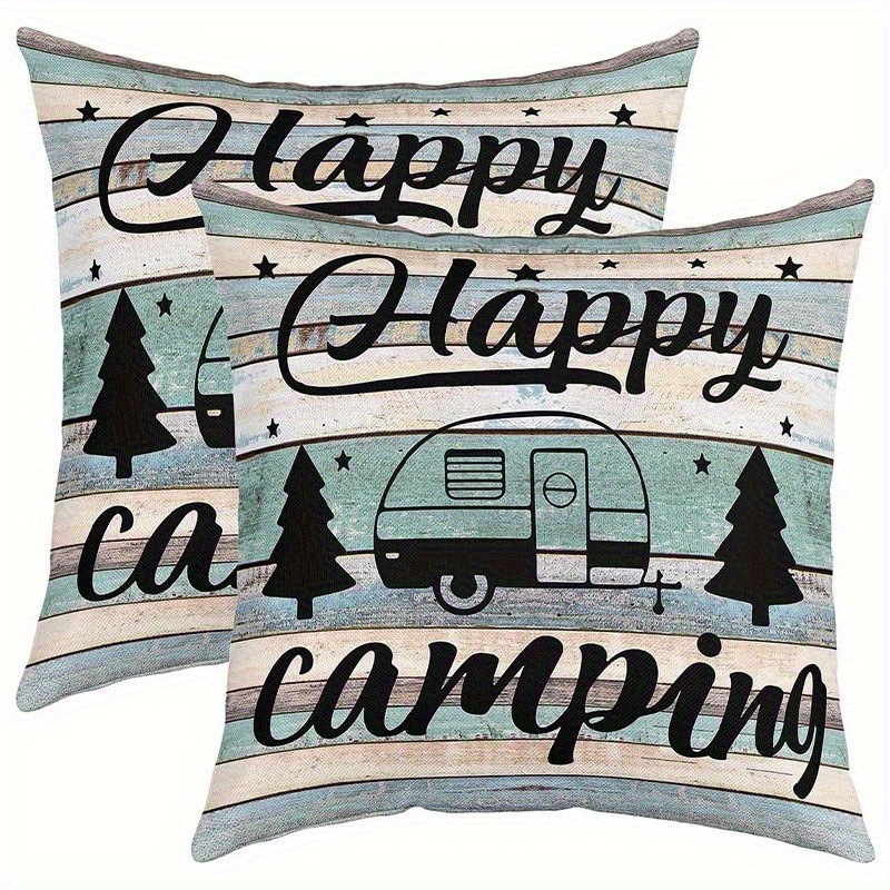Image of 2 - Pack "" And Pine Tree Throw Pillow Covershome Decor Pillow Cover Bedroom Living Room Sofa Decoration Polyester Cushion Cover With Zipper (pillow Core Not Included)
