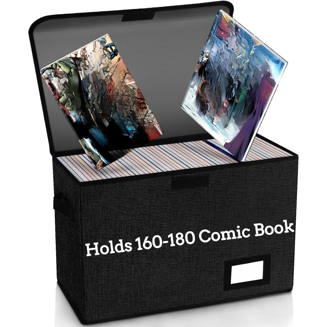 TEMU Scatola Porta Pieghevole Resistente per e Graphic Novels - Grande Capacit� per 160-180 , Organizzatore Durevole con Design Salvaspazio,