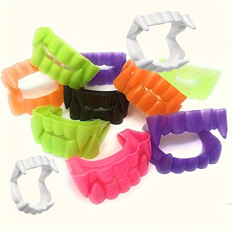 10pcs random color bulk vampire teeth halloween teeth multi   costume fun halloween costume pretend play decoration role playing costume accessories