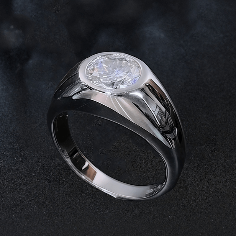 item picture a stylish classic round ring made of 925 silver with 1 carat 2 carat 3 carat moissanite perfect as a valentines gift for   men and women this couples ring is suitable for weddings engagements proposals and everyday wear