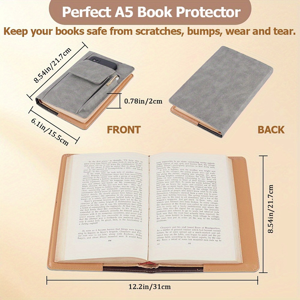 TEMU 1 per Libri Compatibile con Diari, Agende, Quaderni - con Rilegatura Originale, Custodia (217x155x19mm) per Ufficio, Viaggi, alle