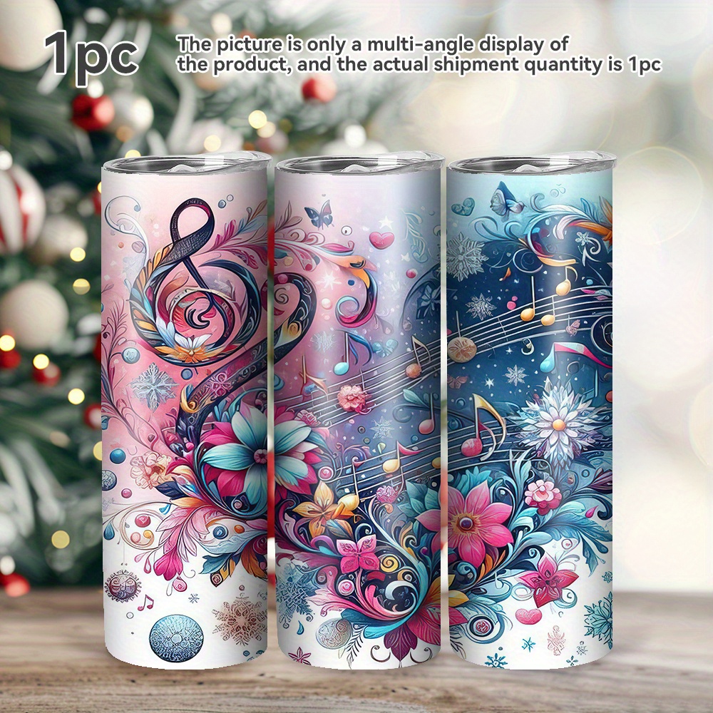 

1pcs Lid And - Reusable, 20oz Steel , & - Insulated Cup, Christmas, Parties,