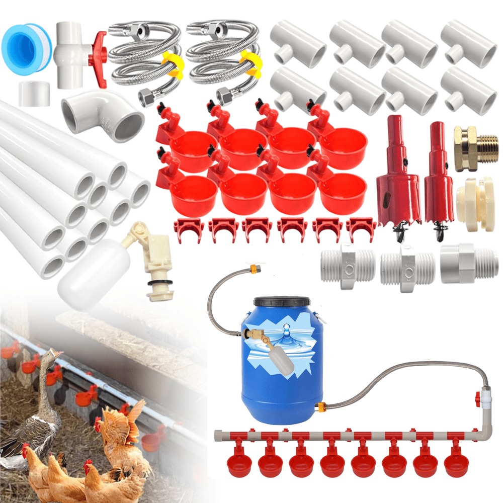 TEMU automatico di abbeveraggio e distribuzione per da 88 tazze - Valvola a galleggiante a gravit�, senza batterie/elettricit�, facile installazione