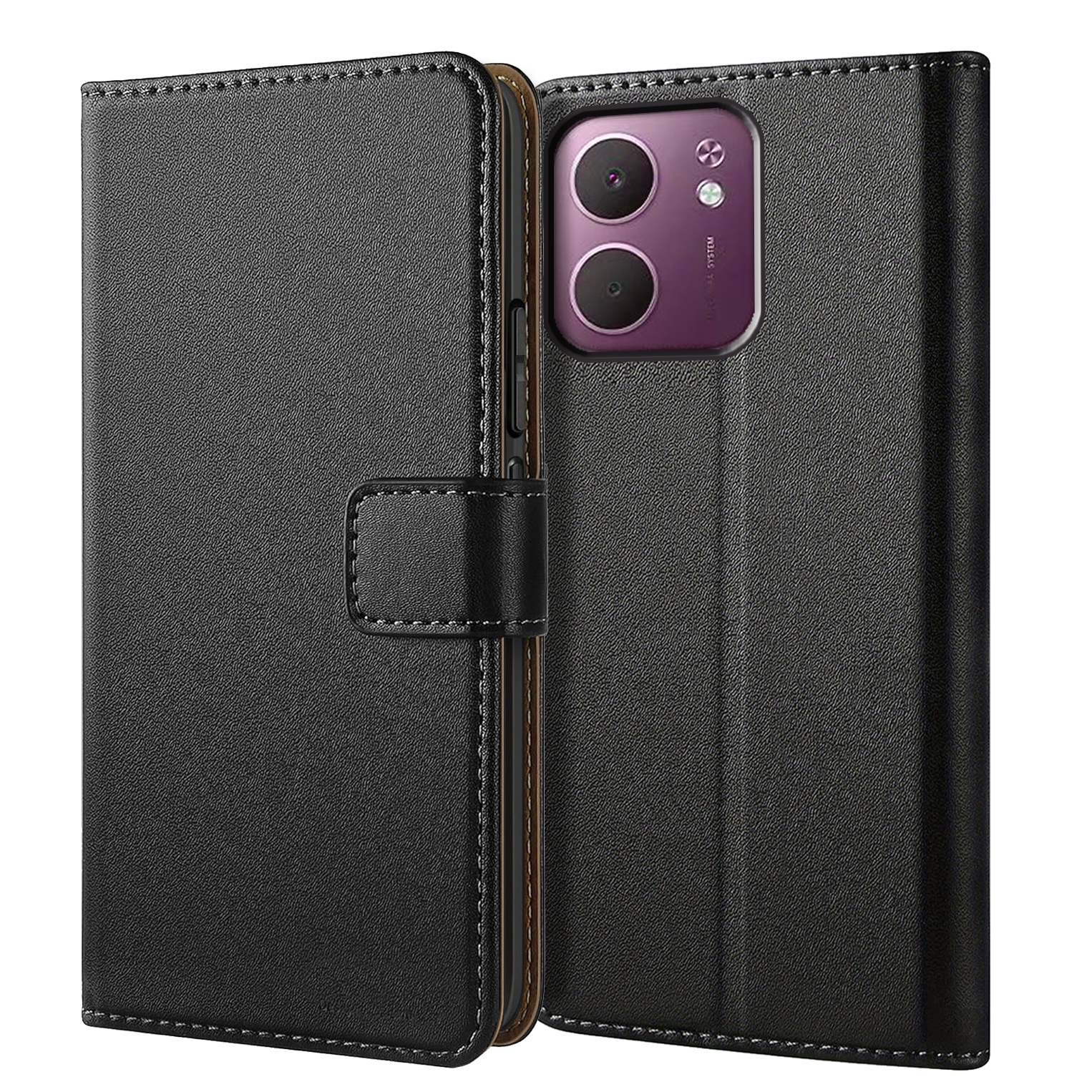 TEMU Custodia per telefono: Custodia per OPPO A5x 5G Portafoglio con supporto integrato, in pelle, con slot per carte, custodia a flip