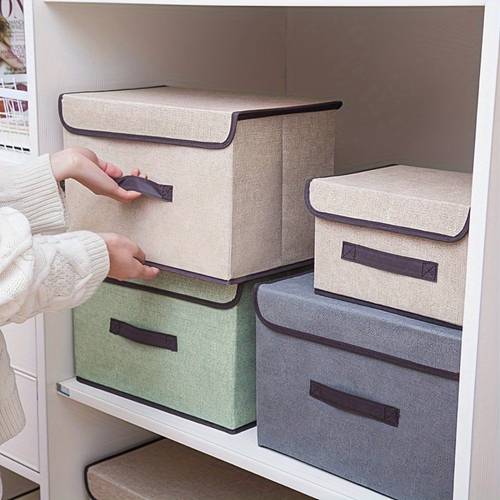 1pc foldable cloth storage box with dust cover large capacity item organizer