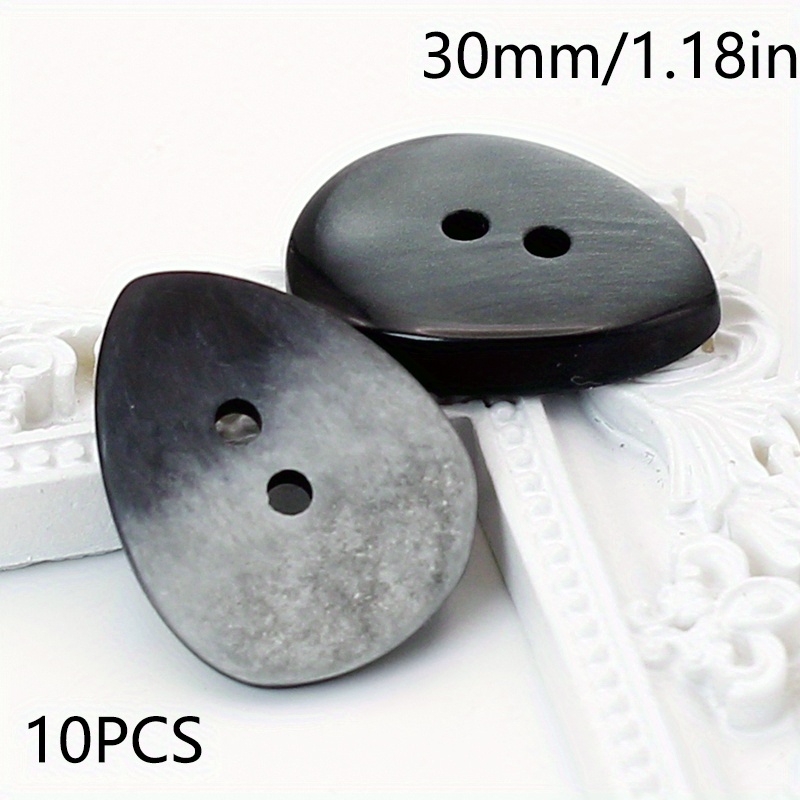 10pcs Of Irregular Triangular Blue And Black Resin Buttons For Sweaters, Coats, And Trench Coats, Colors, Easy Design, With 2 Holes, In Unique Shapes