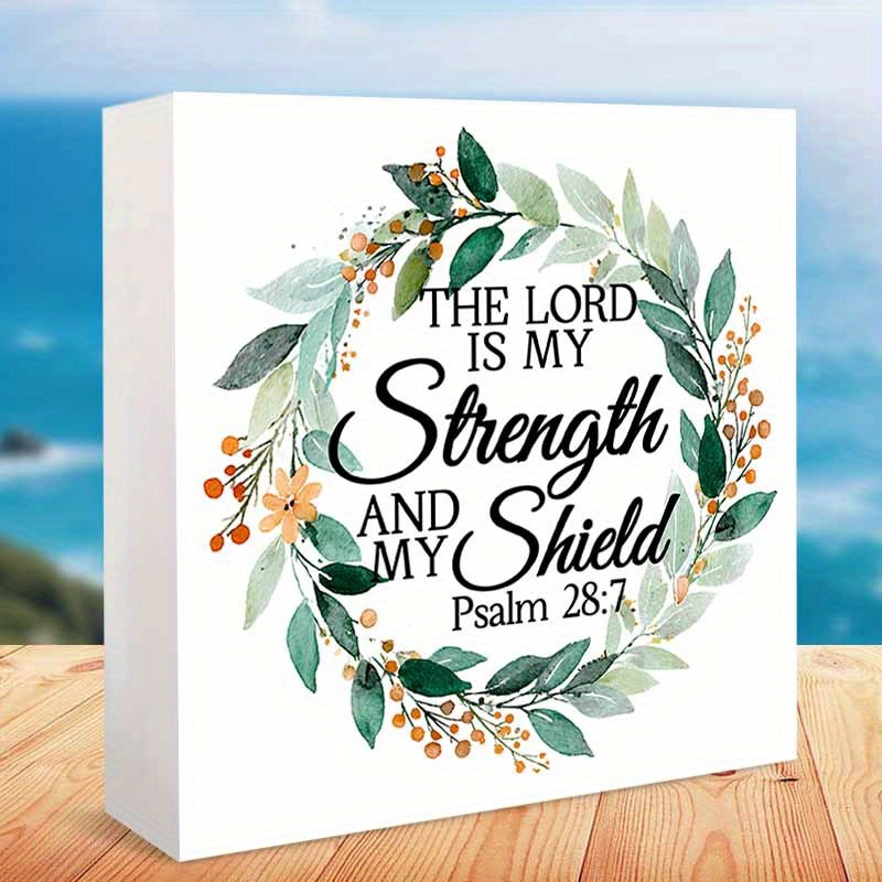 TEMU 1pc Christian Bible Verse Theme Pvc Decorative Plaque And Statues, Holiday Party Decor, Christian Gift, Adds A Festive Touch To Or Office Decor,
