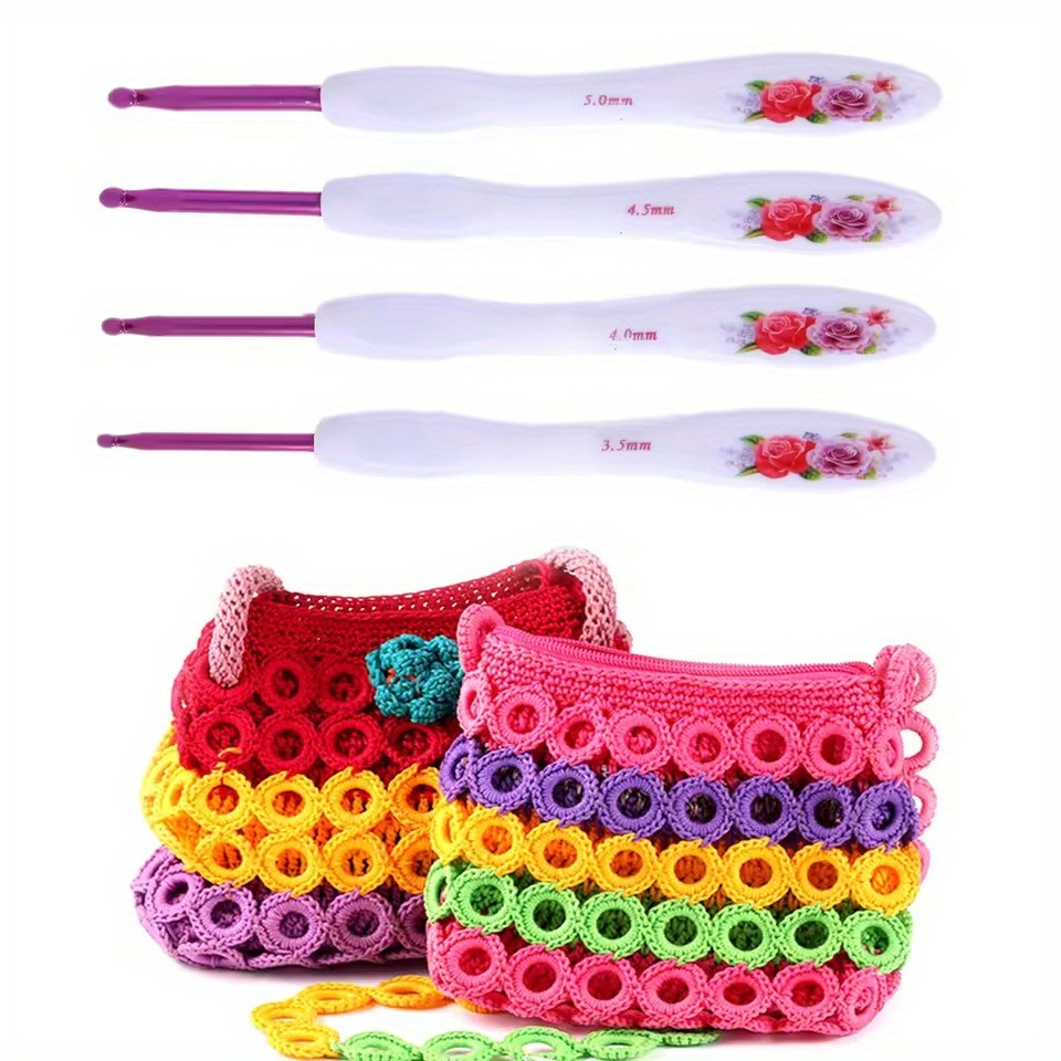 Uxcell Lot De 6 Crochets En Aluminium De 5,5 Mm, Taille US I (taille 9), Aiguilles à Tricoter Pour Loisirs Créatifs, Fil Orange, 6 Pièces