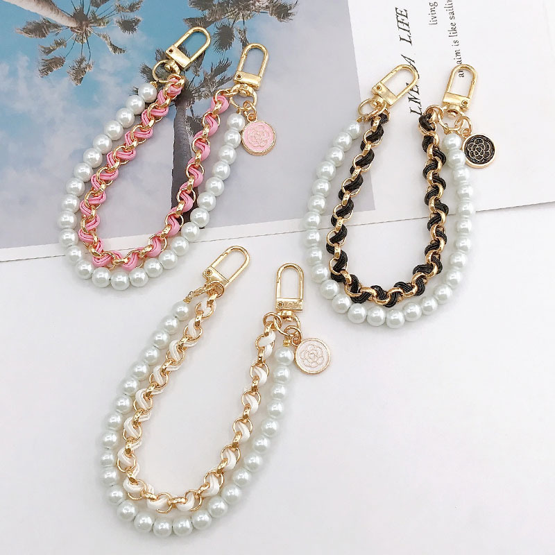 TEMU 3 piezas de correas de cadena para bolso, adornos de moda para bolso, de bolso con de perlas, cadena de metal para bolso, fabricación de