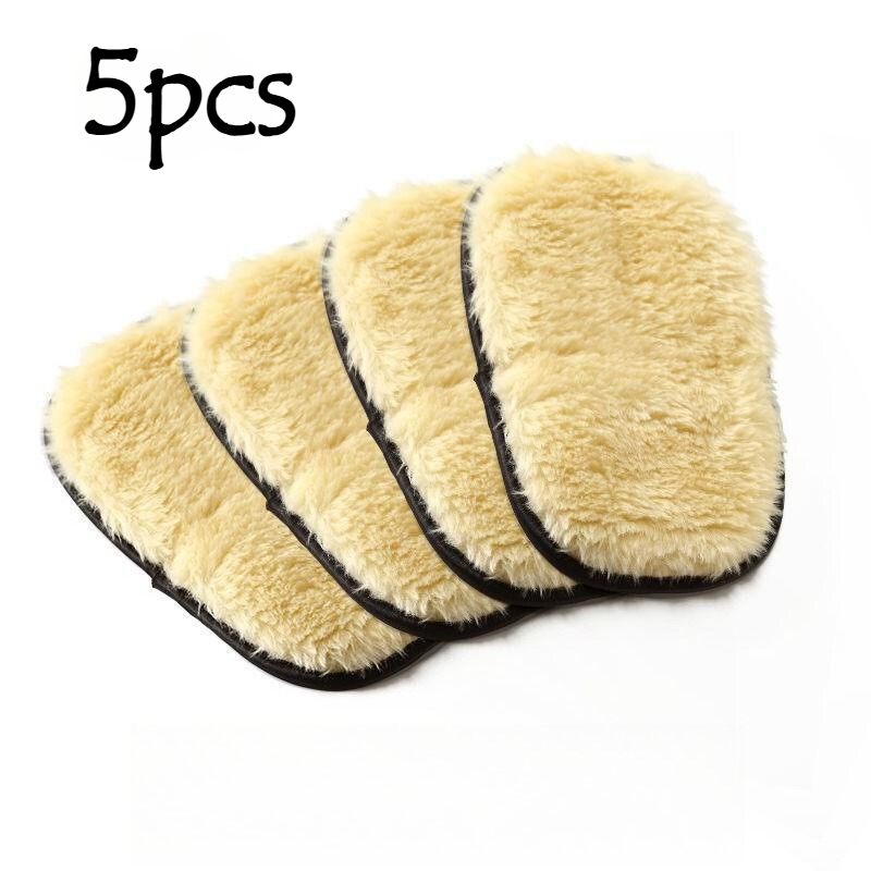 Image of 5pcs Quick Car Wash And Home Cleaning Glove Set - Lacquered Polishing Pads, Quick Polishing