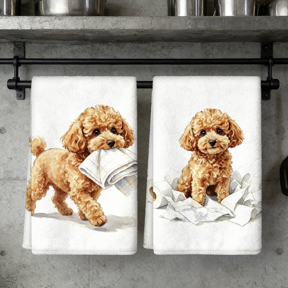 TEMU Cleaning Cloth 2pcs Kitchen Towels, Soft And Absorbent, Decorative Housewarming/birthday Gift, For Mom, , Neighbors, Decor, Dog Gift