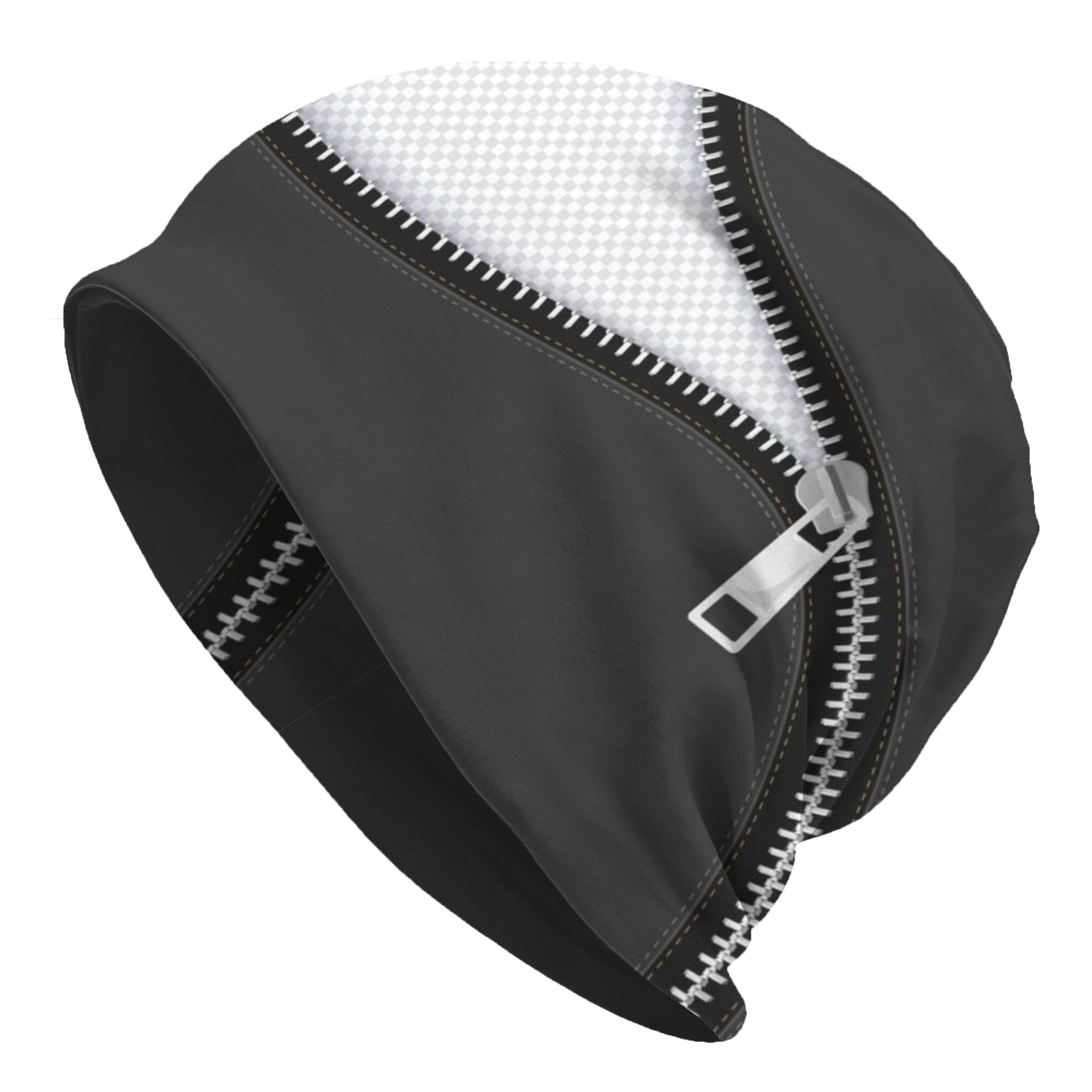 TEMU Hat Silvery Zipper Autumn Spring Caps For Men Women Skullies Beanies Ski Caps Soft Bonnet Hats