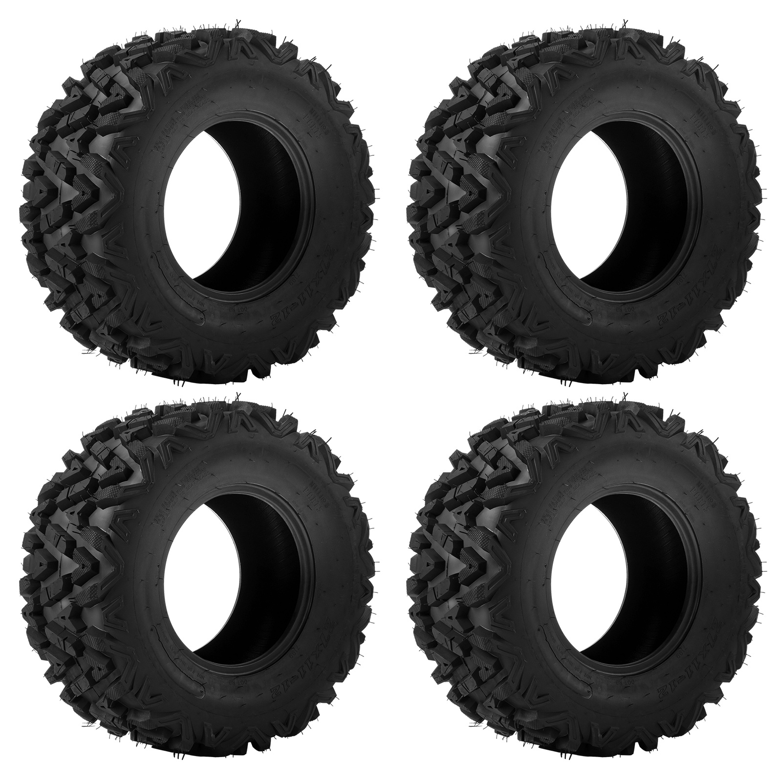 Motorhot 27x9-12 And 27x11-12 Set Of 4 Atv Utv Tires, 6pr, Off-road Use