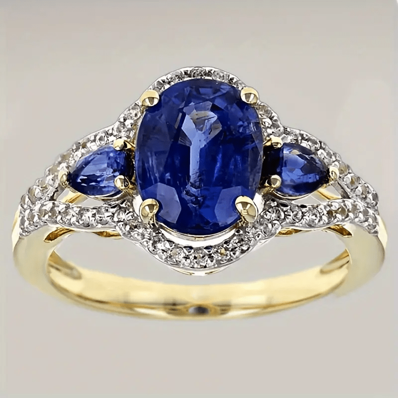 TEMU 1 Elegant Synthetic Synthetic Zircon Engagement Ring | 14k Gold Plated 14k Gold Plated-plated, Durable For Daily And Special Occasions, Perfect