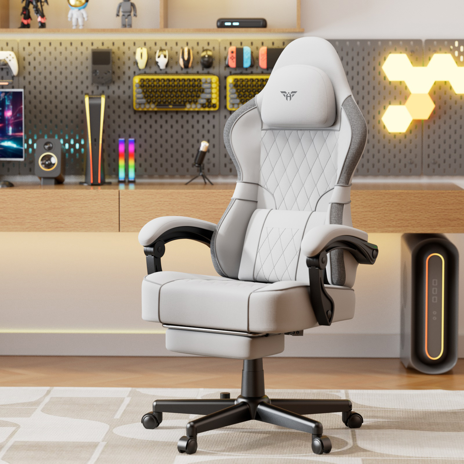 Gaming Chair, Office Chair, Gaming Chair Ergonomic Adjustable Lumbar Cushion, Head Cushion, Office Chair With Adjustable Height