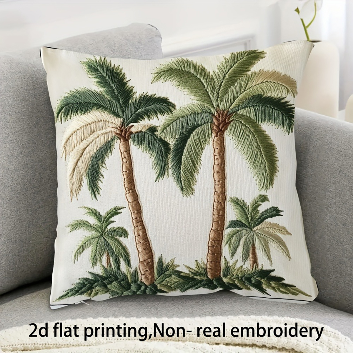TEMU Taie d'oreiller 2D imprimée non brodée, motif plat 2D - 1 motif de tropical , convient pour les salons/balcons, douce pour et respirante,
