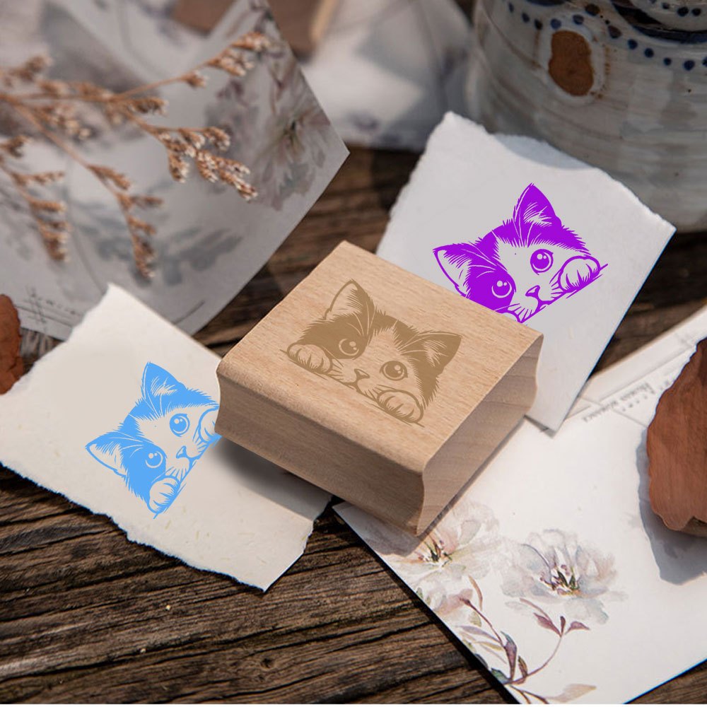 TEMU 1pc Exquisite Wooden Decoration Handbook Stamp Mood Diary Tracking Birthday Party Gift Handbook Wooden Stamp Handbook Diary Decoration Holiday