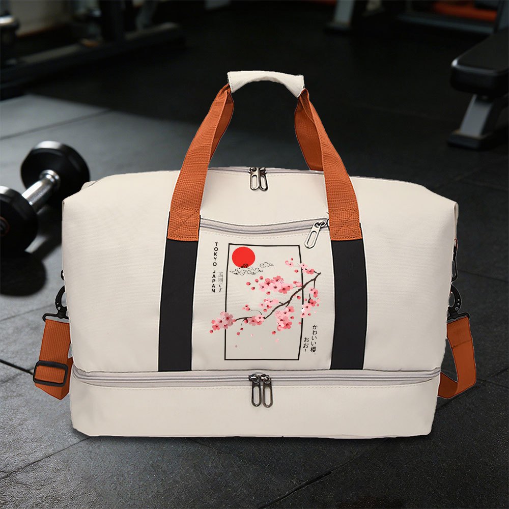TEMU 1 sac à main japonais Sakura, sac de sport - Sac de voyage à de couleurs tendance - Sac de 'extérieur - Sac à main bandoulière à une seule