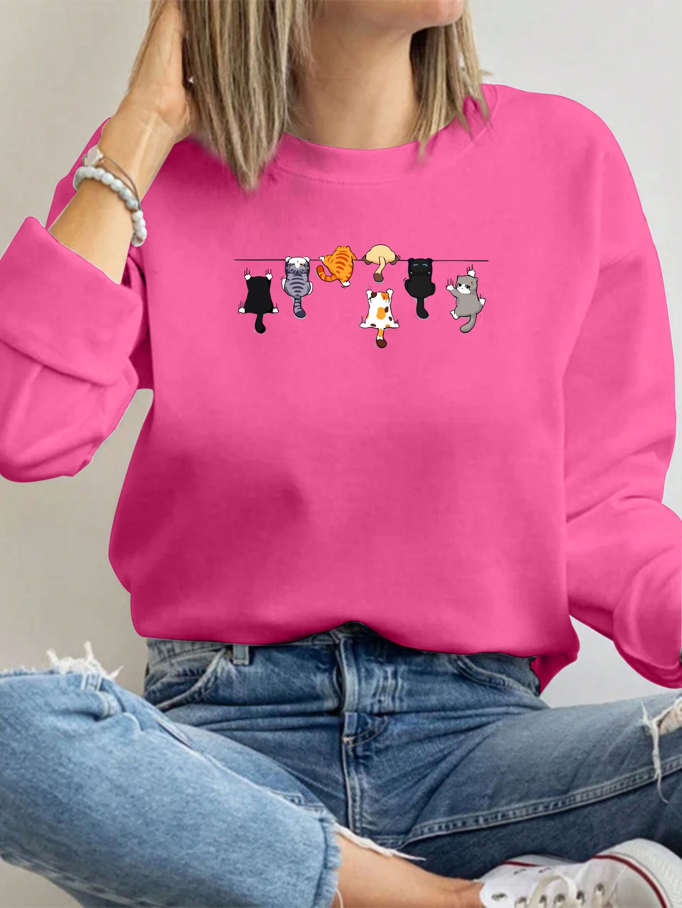 pull over femme manches longues col rond hiver design Temu